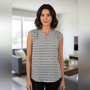 Nicole Miller Monochrome Patterned Blouse